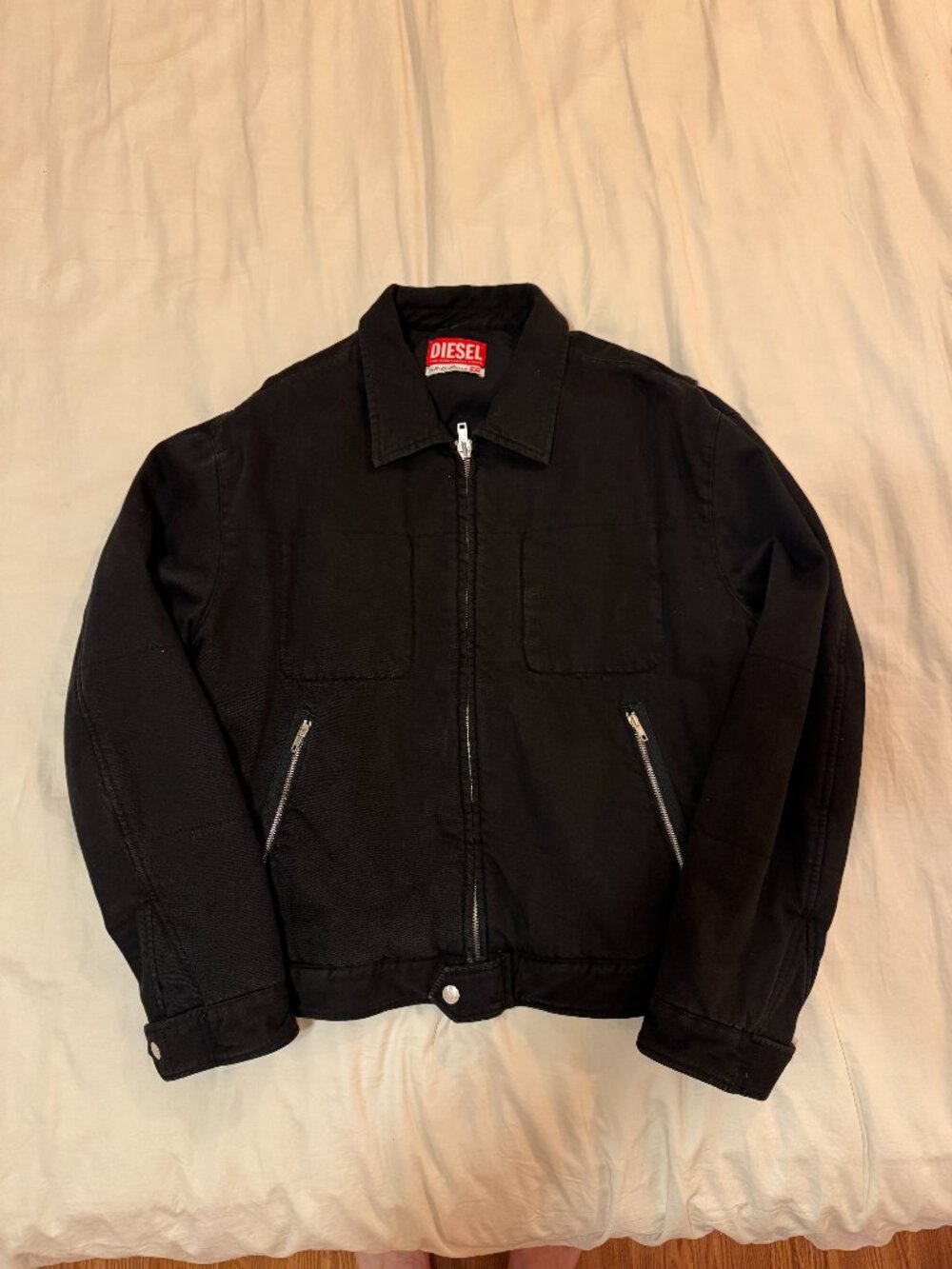 Diesel Red Tag GR-Uniforma Black Denim Jacket